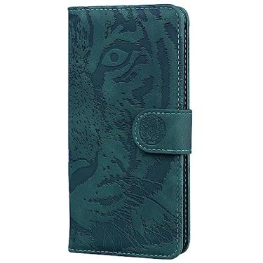 Imagem de HUANGTAOLI Capa de telefone com fecho magnético de couro PU para LG K52, capa protetora com compartimentos para cartões para LG K52