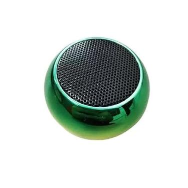 Imagem de Mini Caixa de Som Bluetooth TWS Speaker Portátil em Metal Compacto e Potente Verde e Prata