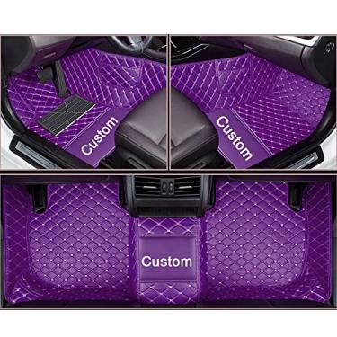 Imagem de Tapetes de carro personalizados para RC Sentra, totalmente envolvido, à prova d'água, antiderrapante, proteção contra todos os climas, material de couro, tapete de carro, forro de carpete roxo