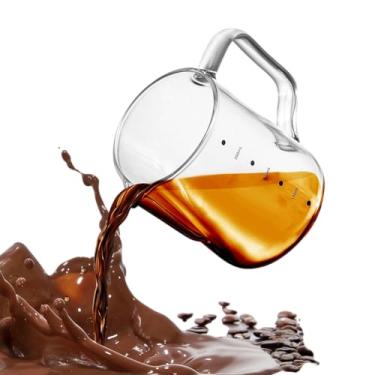 Imagem de Jarra de espuma de leite de vidro de borossilicato com medida, 350 ml de vidro resistente ao calor de café de leite Cappuccino Latte Art Barista Jarra de café expresso para máquinas de café expresso