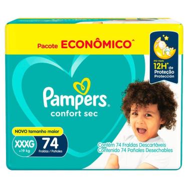 Imagem de Fralda Pampers Confort Sec Tamanho XXXG 74 Fraldas