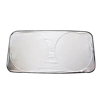 Imagem de POKHDYE Para-brisa de carro protetor solar dobrável que pára-brisa de carro pára-brisa cobertura de viseira de janela frontal para-sol folha prata refletor anti UV, para acessórios automotivos, 160 x