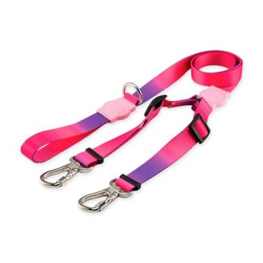 Imagem de Dog Trip Brasil Coleira Guia Dupla Para Cães Cachorro Adestramento Passeio Tamanho Porte Grande Médio Pequeno (M, Peniche)