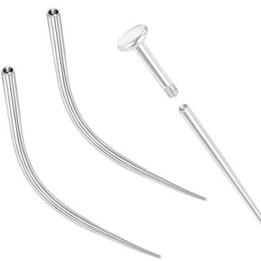Imagem de PunkTracker 14 g/16 g/18 g Kit de piercing de titânio curvado ASTM F136 Ferramenta de pino de inserção cônico para rosca interna Tragus Helix Lip Nose Helix Piercing Joia Labret Studs Nose Stud
