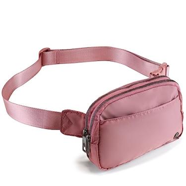 Imagem de Pander Bolsa de cinto feminina Everywhere, 5 bolsos com zíper, bolsa transversal de nylon, pochete, Dune Pink, Large, Bolsa de cinto Everywhere