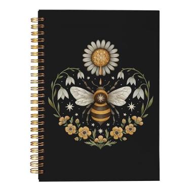 Imagem de VNWEK Caderno de abelha – Diário de abelha, presentes de abelha para mulheres, presentes temáticos de abelha, caderno espiral de abelha floral, 14 x 21 cm, cadernos de escrita