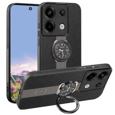 Imagem de Kainevy Capa de telefone para Xiaomi Redmi Note 13 Pro 4G capa de couro silicone preta fina à prova de choque capa protetora para celular Xiaomi Poco M6 Pro 4G capa com anel magnético suporte luxuoso