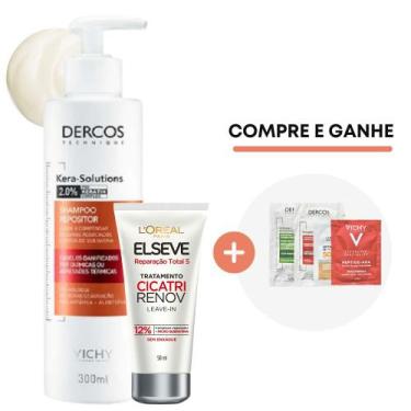 Imagem de Shampoo 300ml Dercos Kera Solutions Vichy Muito Cheiroso + Protetor Té