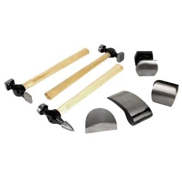 Imagem de Performance Tool W1007DB Kit de reparo de carroceria automotiva de 7 peças com cabeças de martelo de aço carbono e bonecas em cabos de madeira