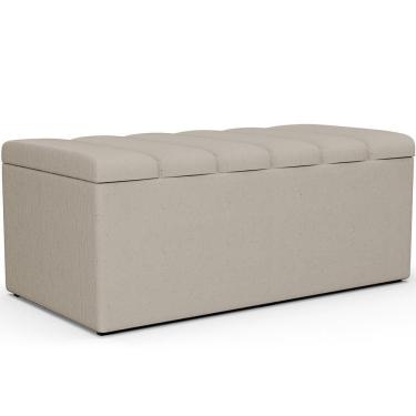 Imagem de Calçadeira Recamier Baú Solteiro 100X50 Cm Bege