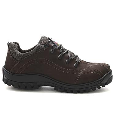 Imagem de Bota Masculina Free Jump Coturno Confort Flex em Couro Legítimo, Impermeável, Preta (Café, BR, Adulto, Numérico, 41)