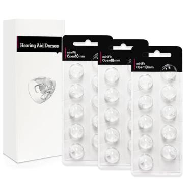 Imagem de Cúpulas de aparelho auditivo abertas de 10 mm para Oticon Minifit, suprimentos de aparelho auditivo Oticon, acessórios de peças de reposição, cúpulas Oticon universais para kits de limpeza de