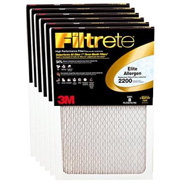 Imagem de Filtrete 35,5 x 50,8 x 20,1 cm, filtro de ar para fornalha AC, MPR 2200, Healthy Living Elite Allergen, pacote com 6 (dimensões exatas 35,5 x 50,8 x 0,78)