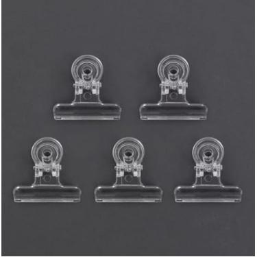 Imagem de YJIUYUANQ CDC Magic Tools Clipes de loop de dublagem clipes de pena de fibra para fazer hackle ferramenta de amarrar moscas clipe de pasta de plástico grampo de vedação, 38 mm, pacote com 20