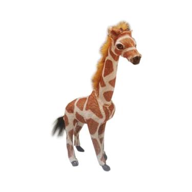 Imagem de Fancyes Brinquedo de pelúcia girafa figura girafas estátuas estatuetas em pé decoração para casa boneca cervos decoração para casa presente meninas