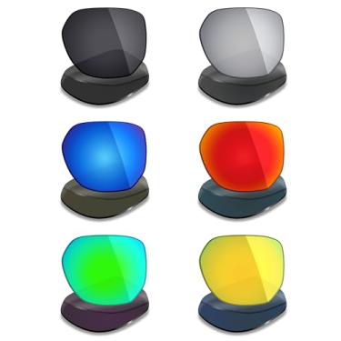 Imagem de Mryok 6 pares de lentes polarizadas de substituição para óculos de sol Oakley Latch Beta - preto furtivo/vermelho fogo/azul gelo/titânio prateado/verde esmeralda/ouro 24K