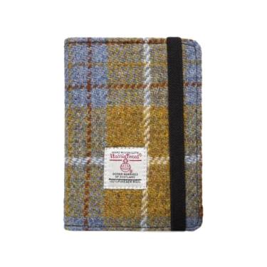 Imagem de Harris Tweed Porta-passaporte de couro para viagem, capa fina e leve com compartimento para cartão de vacina, bloqueio RFID, ideal para mulheres e homens, Nº 872, Porta-passaporte para carteira de lã