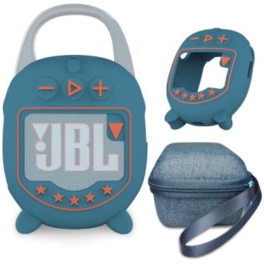 Imagem de JCHPINE Capa rígida e capa de silicone para acessórios de alto-falante Bluetooth ultra portátil JBL Clip 5, capa de silicone macio para alto-falante JBL Clip 5 (azul)