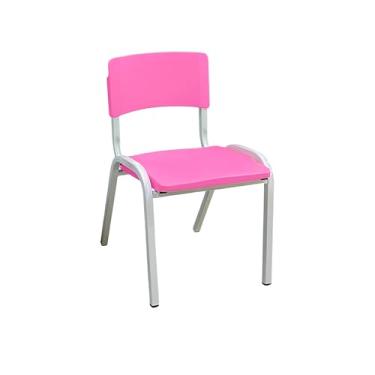 Imagem de Ecom Home - Cadeiras Iso Infantil Escolas Creche Prática Colors Aço (Rosa)