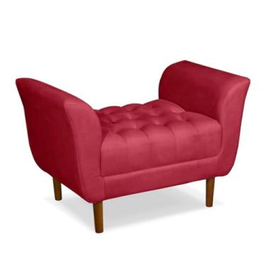 Imagem de Recamier Para Sala, Quarto e Recepção Oslo 90cm Suede Vermelho - Loja Monte Belo