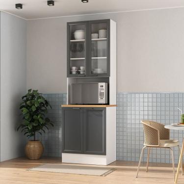 Imagem de Paneleiro Duplo 70cm Soho Cabecasa Madeiramadeira Branco/Grafite