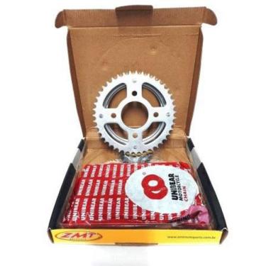 Imagem de Kit relação transmissão cg 125 2009 a 2013 aço 1045 0246 - ZMT