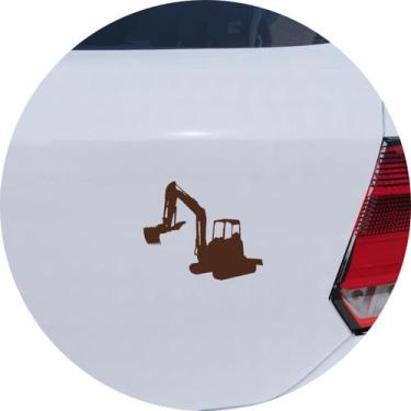Imagem de Adesivo de Carro Retroescavadeira Trator - Cor Dourado - Melhor Adesiv