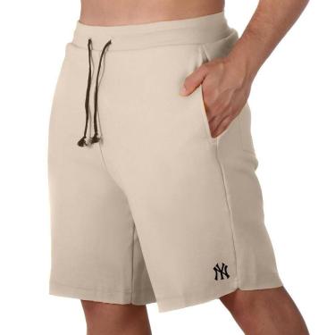 Imagem de Bermuda Moletinho Short Calçao Masculino Estampa New York Cordão Ajustavel Com Bolsos Academia