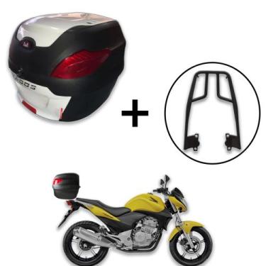 Imagem de Bauleto De 41 Litros Awa Proos + Bagageiro Cb300 Aço Maciço, Branco