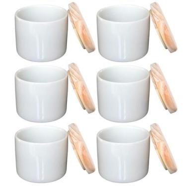 Imagem de Kit 6 Porta Treco / Condimentos / Mantimentos 200ml - Potes Porcelana 