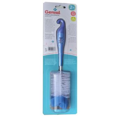Imagem de Escova plástica para limpeza de mamadeiras - Genial, Azul