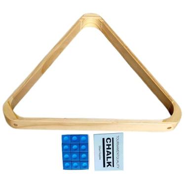 Imagem de Tachiuwa Suporte para bolas triangulares de mesa de sinuca, suporte para bolas de bilhar Suporte para bolas de bilhar para jogos internos, Amarelo