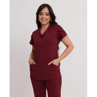 Imagem de PIJAMA CIRURGICO DENTISTA SCRUB confeccionado em tecido Dry - BRANCO E