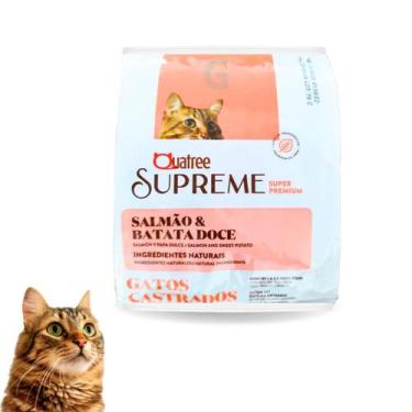 Imagem de Ração Quatree Supreme Para Gatos Castrados Salmão e Batata Doce Kit Un