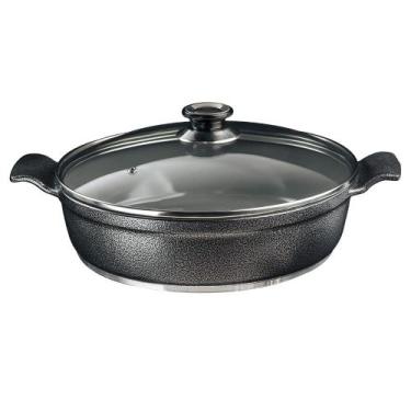 Imagem de Frigideira cerâmica grande 30 cm tampa de vidro - Aluminio fundido Jav