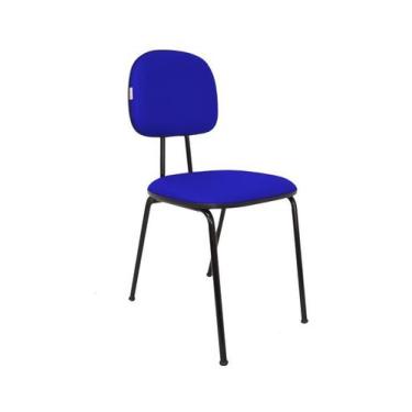Imagem de Cadeira Fixa Secretaria Polo - Maiart, Azul, Couro Sintetico Corano