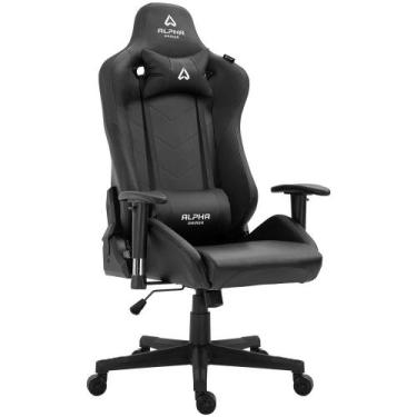 Imagem de Cadeira Gamer Alpha Gamer Zeta Preto, Reclinável, com Almofadas, Cilin