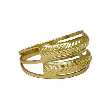 Imagem de Anel Em Ouro 18k 750 2 Meias Canas Amarelo, 16