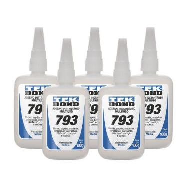 Imagem de Kit Cola Instantânea 793 Multiuso 100g 5 peças Tekbond
