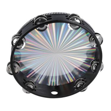 Imagem de Tambor Portátil Radiante, Fileira Dupla, Pandeiro Radiante, Madeira de Bétula, Tambor Portátil Reflexivo para Igreja, Festa, Jogos (25,4 cm/10 pol.)