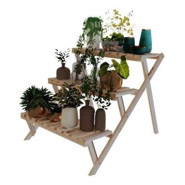 Imagem de Floreira Tripla multiuso de madeira pinus decorativa Promo - Technox