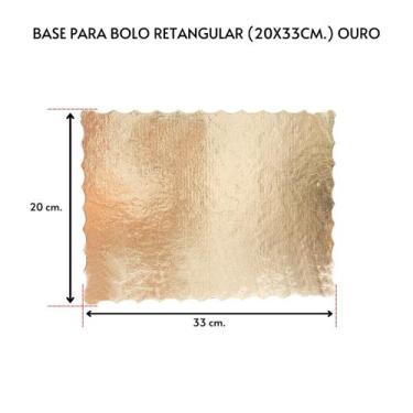 Imagem de 10 Unidades Cake Board Base Laminada P/ Bolo Retangular 20x33cm. - TAM