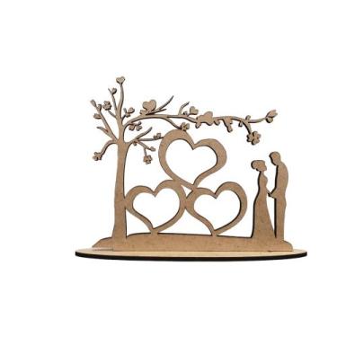 Imagem de KIT 10 COM DECORAÇÃO CASAMENTO MDF CRU 3 mm para personalização - inte