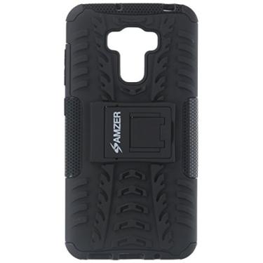 Imagem de AMZER Capa protetora fina à prova de choque híbrida guerreira capa resistente de camada dupla para Asus ZenFone 3 Max ZC553KL - Preta