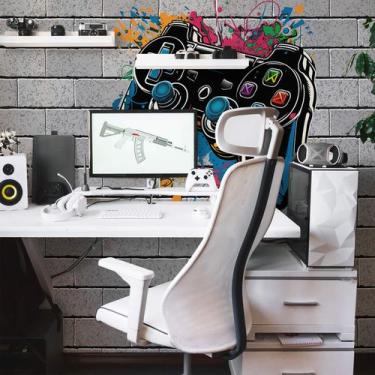 Imagem de Papel de Parede Video Game Quarto Gamer Joystick Painel 6m² - Quartinh