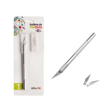 Imagem de Estilete Tipo Bisturi/2 Laminas Extras Blister Leoarte - Leo Arte