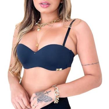 Imagem de Sutiã sem alça Reforçado com Bojo e Alça Removível - Prime, Preto, G