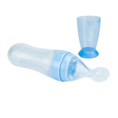 Imagem de Colher Dosadora Papinha Bebê Enxoval Alimentação Silicone - Mundo dos 