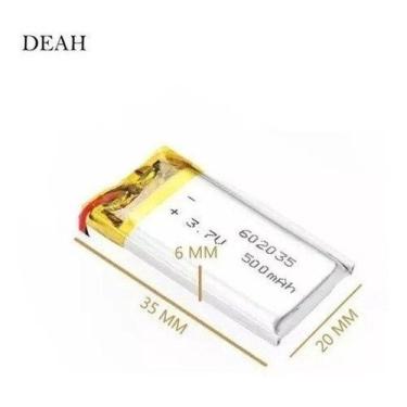 Imagem de Bateria 602035 Com 2 Fios 500mah 6mm X 20mm 35mm - KMIG