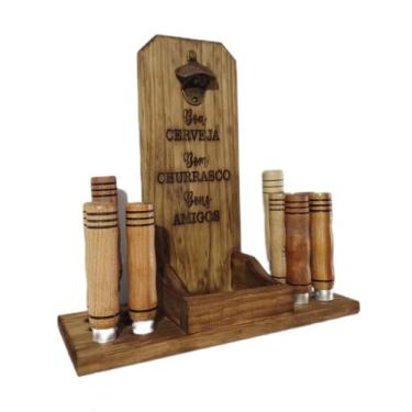 Imagem de Porta Espeto com abridor (PE00BA) Boa cerveja Bons Amigos Bom Churrasc